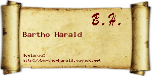 Bartho Harald névjegykártya